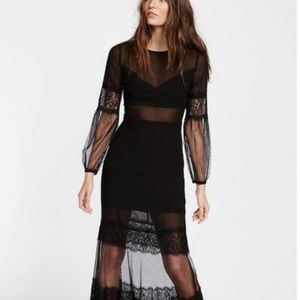 Express Sheer Bandeau Maxi Dress